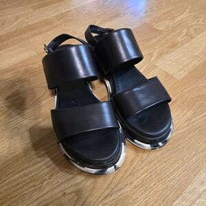 Robert Clergerie Black Leather Sandals